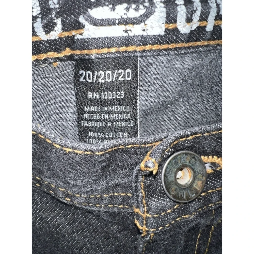Ecko Unltd Vintage Y2K Black Baggy Skate Jeans 32x32 Embroidered Rhino Contrast